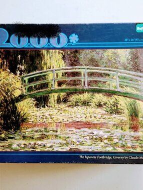 2000 Piece Japanese Footbridge Jigsaw Puzzle Claude Monet Buffalo Games 38" x 26